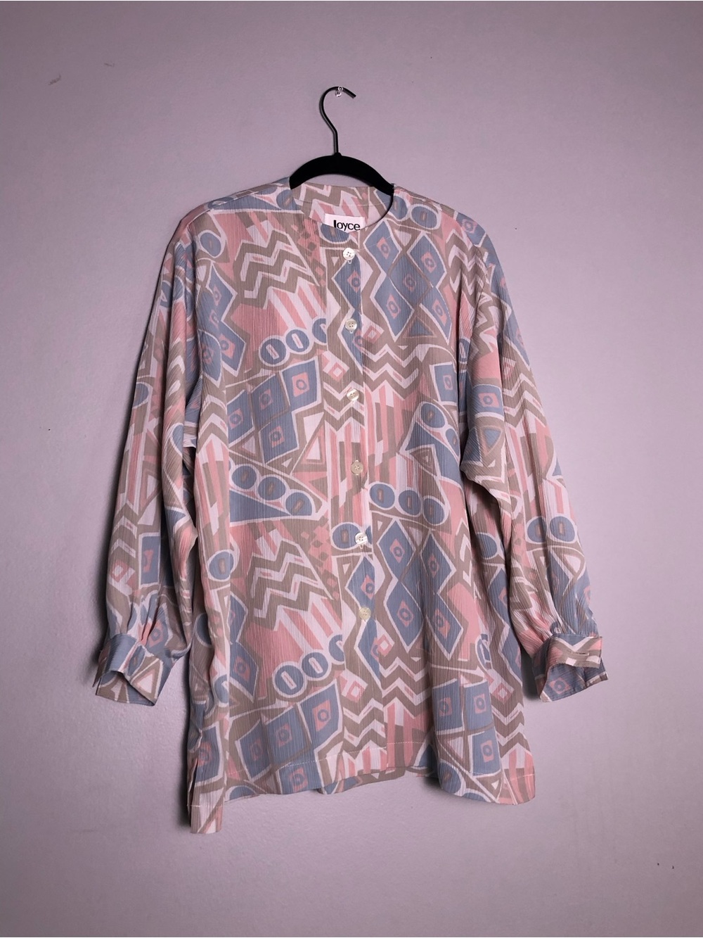 Vintage Joyce Leslie Pastel Geometric Button-Down Shirt